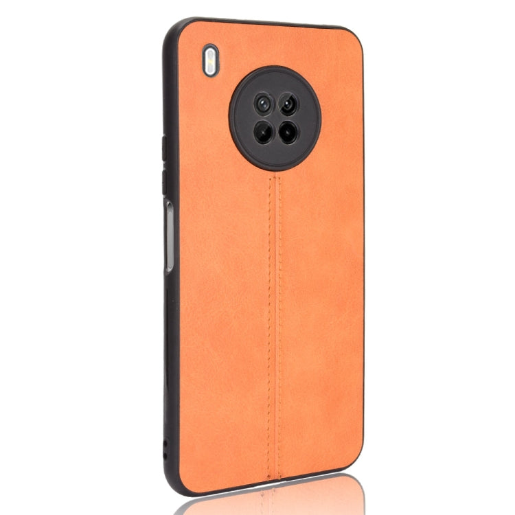 For Huawei Y9a Shockproof Sewing Cow Pattern Skin PC + PU + TPU Case(Orange) - Huawei Cases by PMC TechLife | Online Shopping South Africa | PMC TechLife