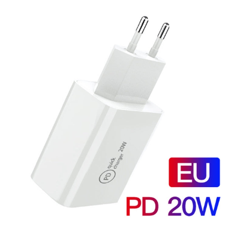 SDC-20W 2 in 1 PD 20W USB-C / Type-C Travel Charger + 3A PD3.0 USB-C / Type-C to 8 Pin Fast Charge Data Cable Set, Cable Length: 2m, EU Plug - USB Charger by PMC Jewellery | Online Shopping South Africa | PMC Jewellery | Buy Now Pay Later Mobicred