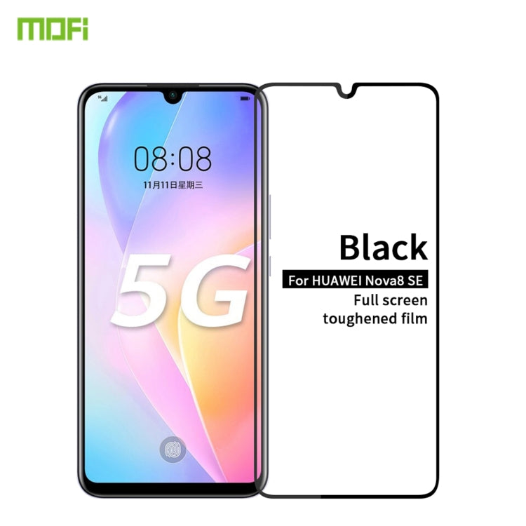 For Huawei Nova 8 SE MOFI 9H 2.5D Full Screen Tempered Glass Film(Black) - Huawei Tempered Glass by MOFI | Online Shopping South Africa | PMC TechLife | Buy Now Pay Later Mobicred