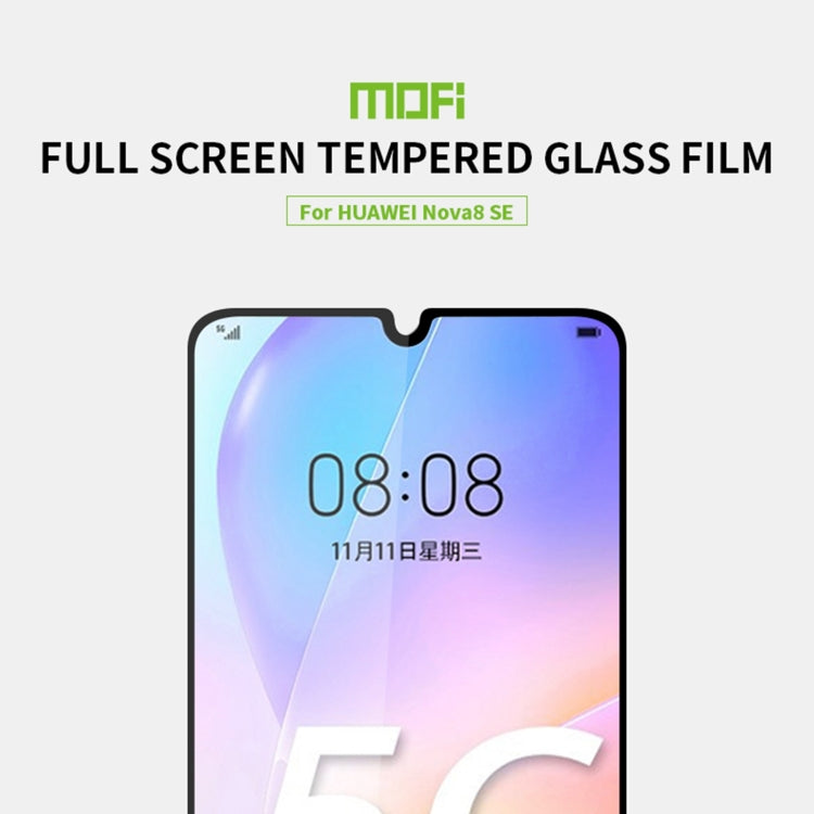 For Huawei Nova 8 SE MOFI 9H 2.5D Full Screen Tempered Glass Film(Black) - Huawei Tempered Glass by MOFI | Online Shopping South Africa | PMC TechLife | Buy Now Pay Later Mobicred
