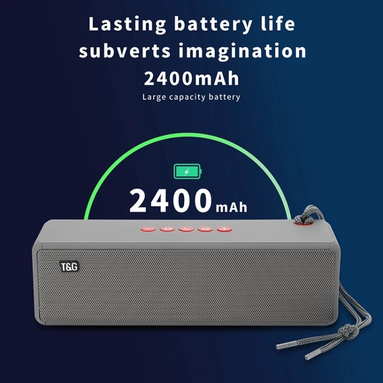 T&G TG271 TWS Subwoofer Bluetooth Speaker With Braided Rope, Support USB/AUX/TF Card/FM(Gray) - free shipping - PMC Jewellery - Order now!