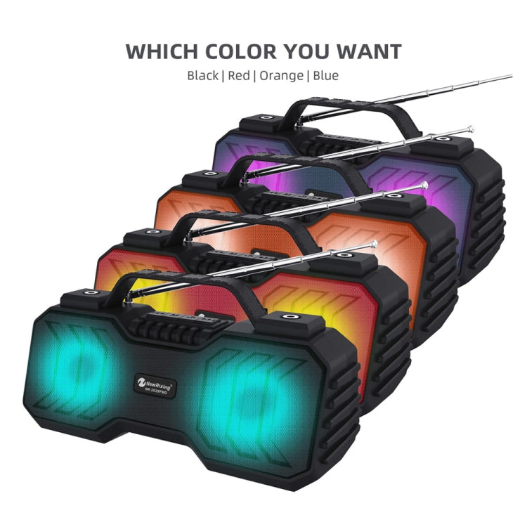 NewRixing NR-2029FMD TWS LED Flashlight Bluetooth Speaker, Support TF Card / FM / 3.5mm AUX / U Disk / Hands-free Calling(Black) - free shipping - PMC Jewellery - Order now!