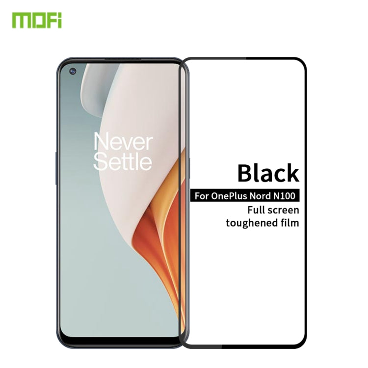 For OnePlus Nord N100 MOFI 9H 2.5D Full Screen Tempered Glass Film(Black) - OnePlus Tempered Glass by MOFI | Online Shopping South Africa | PMC TechLife
