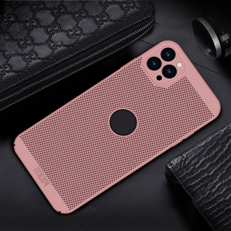 For iPhone 12 Pro MOFi Honeycomb Texture Breathable PC Shockproof Protective Back Cover Case(Rose Gold) - iPhone 12 / 12 Pro Cases by MOFI | Online Shopping South Africa | PMC TechLife