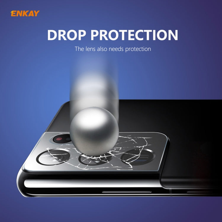 For Samsung Galaxy S21 Ultra ENKAY Hat-Prince 0.2mm 9H 2.15D Round Edge Rear Camera Lens Tempered Glass Film Protector - For Samsung by ENKAY | Online Shopping South Africa | PMC TechLife | Buy Now Pay Later Mobicred