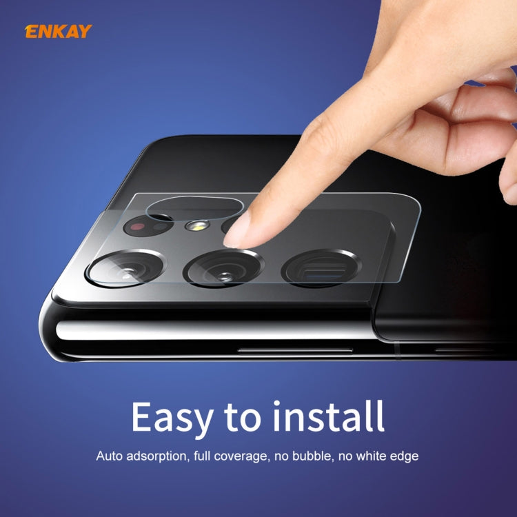 For Samsung Galaxy S21 Ultra ENKAY Hat-Prince 0.2mm 9H 2.15D Round Edge Rear Camera Lens Tempered Glass Film Protector - For Samsung by ENKAY | Online Shopping South Africa | PMC TechLife | Buy Now Pay Later Mobicred