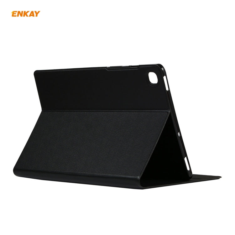 For Samsung Galaxy Tab A7 10.4 T500 / T505 2020 / 2022 ENKAY Horizontal Flip PU Leather + TPU Smart Case with Holder & Sleep / Wake-up Function(Black) - free shipping - PMc TechLife - Order now!