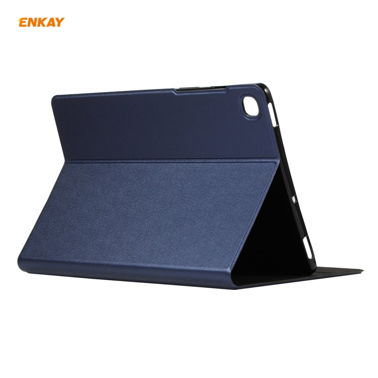 For Samsung Galaxy Tab A7 10.4 T500 / T505 2020 / 2022 ENKAY Horizontal Flip PU Leather + TPU Smart Case with Holder & Sleep / Wake-up Function(Dark Blue) - free shipping - PMc TechLife - Order now!