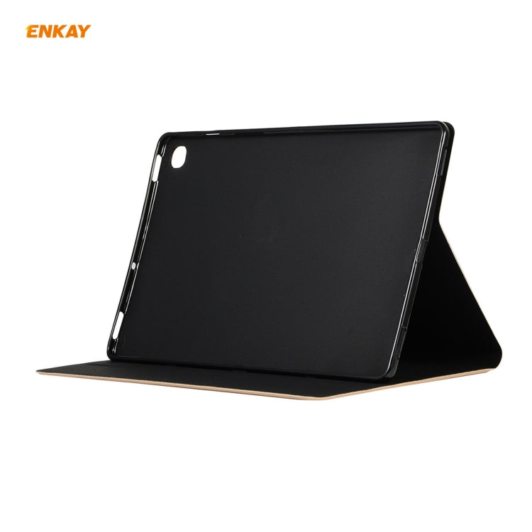 For Samsung Galaxy Tab A7 10.4 T500 / T505 2020 / 2022 ENKAY Horizontal Flip PU Leather + TPU Smart Case with Holder & Sleep / Wake-up Function(Black) - free shipping - PMc TechLife - Order now!