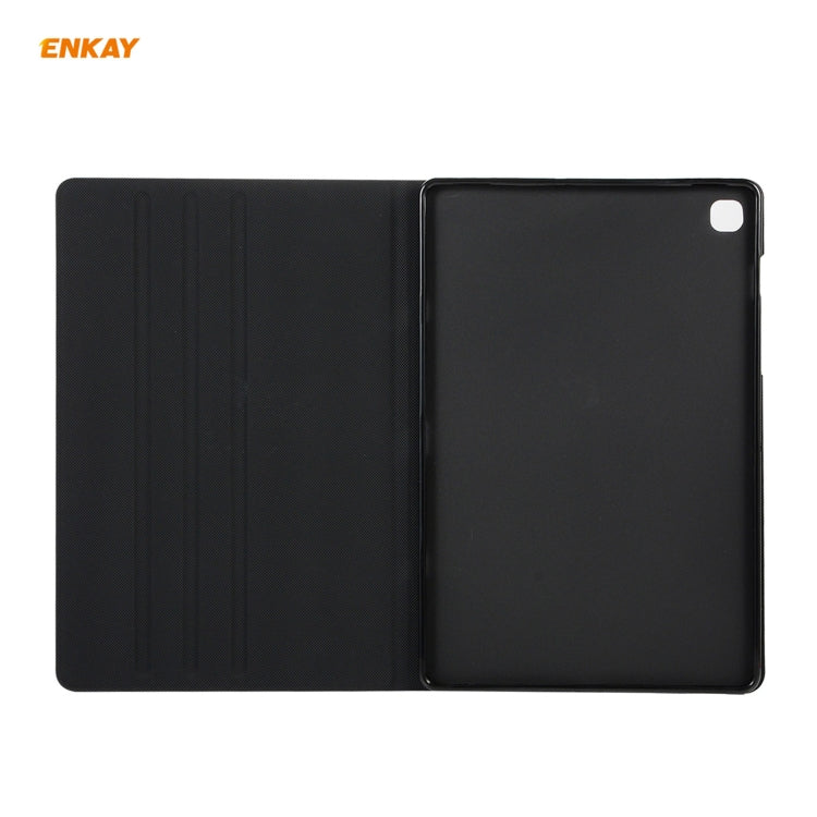 For Samsung Galaxy Tab A7 10.4 T500 / T505 2020 / 2022 ENKAY Coarse Cloth Pattern PU Leather + TPU Smart Case with Holder & Sleep / Wake-up Function(Black) - free shipping - PMc TechLife - Order now!