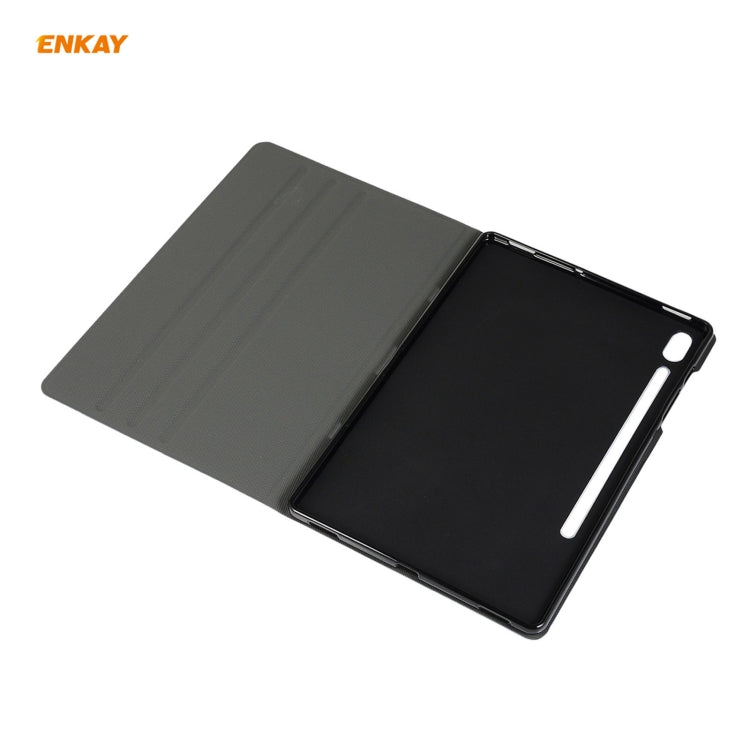 For Samsung Galaxy Tab S8 / Galaxy Tab S7 11.0 T870 / T875 ENKAY Coarse Cloth Pattern PU Leather + TPU Smart Case with Holder & Sleep / Wake-up Function(Black) - free shipping - PMc TechLife - Order now!