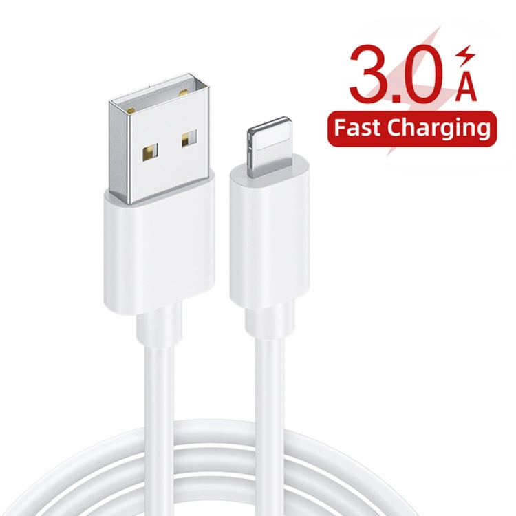 LZ-023 18W QC 3.0 USB Portable Travel Charger + 3A USB to 8 Pin Data Cable, EU Plug(White) - free shipping - PMC Jewellery - Order now!