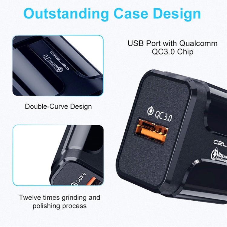 LZ-023 18W QC 3.0 USB Portable Travel Charger + 3A USB to 8 Pin Data Cable, EU Plug(White) - free shipping - PMC Jewellery - Order now!