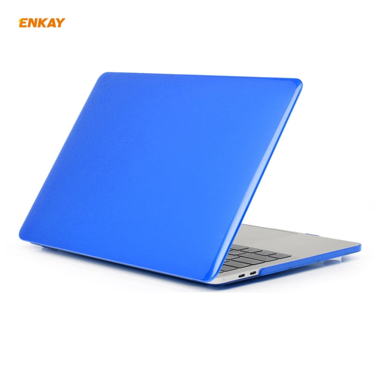 ENKAY 3 in 1 Crystal Laptop Protective Case + EU Version TPU Keyboard Film + Anti-dust Plugs Set for MacBook Pro 13.3 inch A1706 / A1989 / A2159 (with Touch Bar)(Dark Blue) - free shipping - PMC Jewellery - Order now!