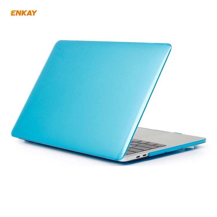 ENKAY 3 in 1 Crystal Laptop Protective Case + EU Version TPU Keyboard Film + Anti-dust Plugs Set for MacBook Pro 13.3 inch A1706 / A1989 / A2159 (with Touch Bar)(Light Blue) - free shipping - PMC Jewellery - Order now!