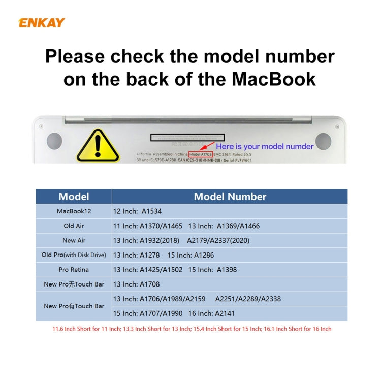 ENKAY 3 in 1 Crystal Laptop Protective Case + EU Version TPU Keyboard Film + Anti-dust Plugs Set for MacBook Pro 13.3 inch A1706 / A1989 / A2159 (with Touch Bar)(Transparent) - free shipping - PMC Jewellery - Order now!