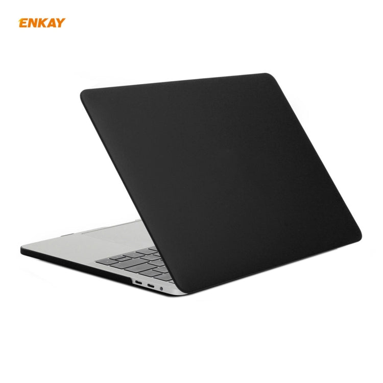 ENKAY 3 in 1 Matte Laptop Protective Case + EU Version TPU Keyboard Film + Anti-dust Plugs Set for MacBook Pro 13.3 inch A1706 / A1989 / A2159 (with Touch Bar)(Black) - free shipping - PMC Jewellery - Order now!