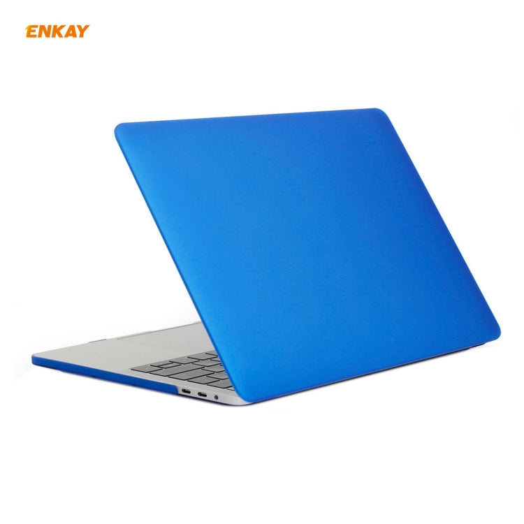 ENKAY 3 in 1 Matte Laptop Protective Case + EU Version TPU Keyboard Film + Anti-dust Plugs Set for MacBook Pro 13.3 inch A1706 / A1989 / A2159 (with Touch Bar)(Dark Blue) - free shipping - PMC Jewellery - Order now!