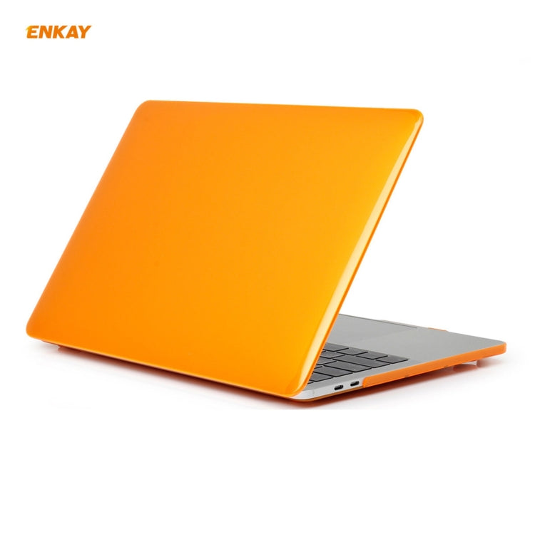 ENKAY 3 in 1 Crystal Laptop Protective Case + EU Version TPU Keyboard Film + Anti-dust Plugs Set for MacBook Pro 13.3 inch A1708 (without Touch Bar)(Orange) - free shipping - PMC Jewellery - Order now!