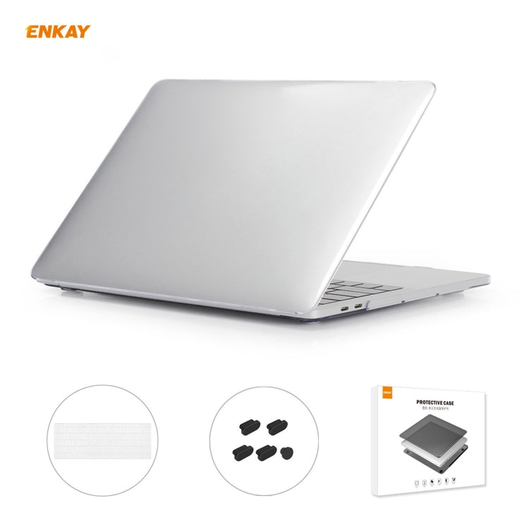 ENKAY 3 in 1 Crystal Laptop Protective Case + US Version TPU Keyboard Film + Anti-dust Plugs Set for MacBook Pro 13.3 inch A1706 / A1989 / A2159 (with Touch Bar)(Transparent) - free shipping - PMC Jewellery - Order now!