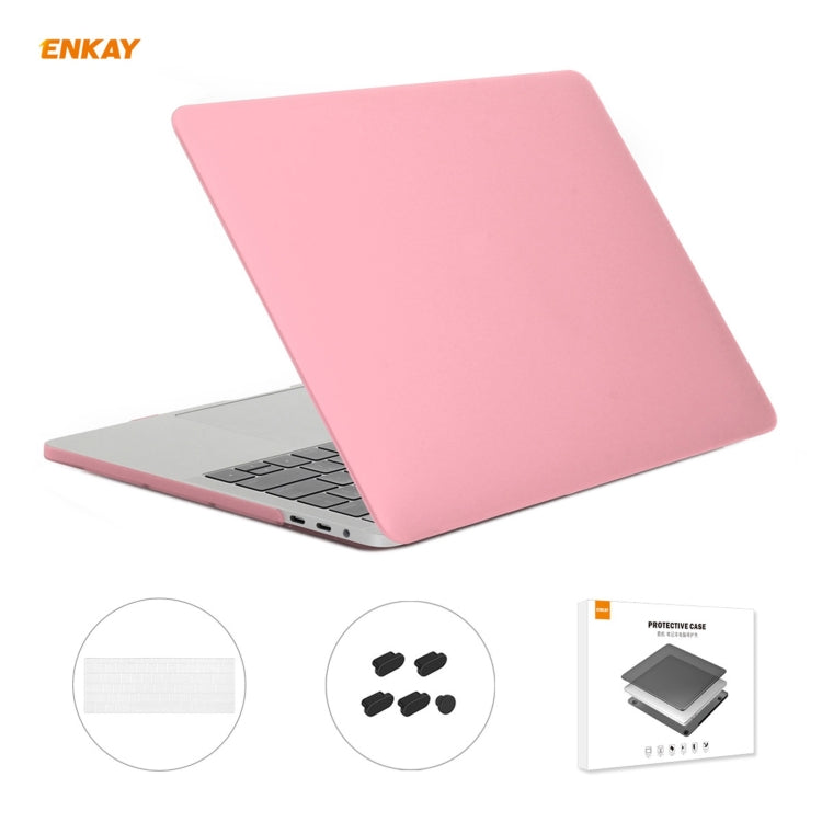 ENKAY 3 in 1 Matte Laptop Protective Case + US Version TPU Keyboard Film + Anti-dust Plugs Set for MacBook Pro 15.4 inch A1707 & A1990 (with Touch Bar)(Pink) - free shipping - PMC Jewellery - Order now!