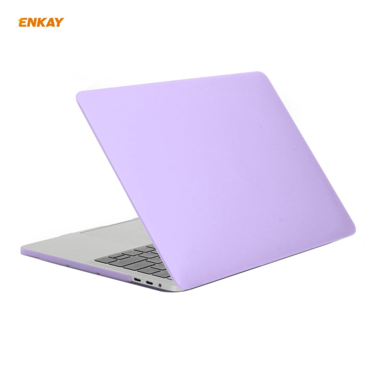 ENKAY 3 in 1 Matte Laptop Protective Case + EU Version TPU Keyboard Film + Anti-dust Plugs Set for MacBook Pro 15.4 inch A1707 & A1990 (with Touch Bar)(Purple) - free shipping - PMC Jewellery - Order now!