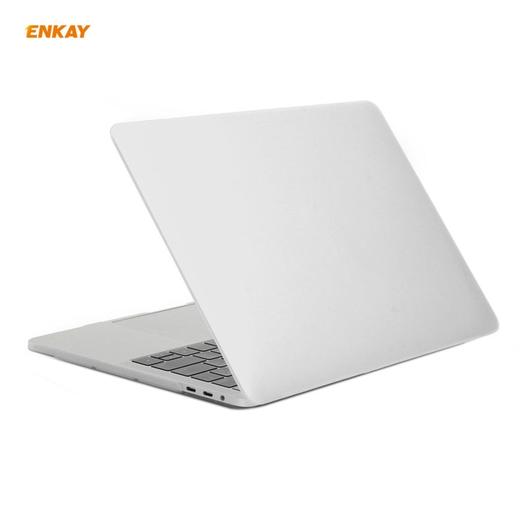 ENKAY 3 in 1 Matte Laptop Protective Case + EU Version TPU Keyboard Film + Anti-dust Plugs Set for MacBook Pro 15.4 inch A1707 & A1990 (with Touch Bar)(White) - free shipping - PMC Jewellery - Order now!