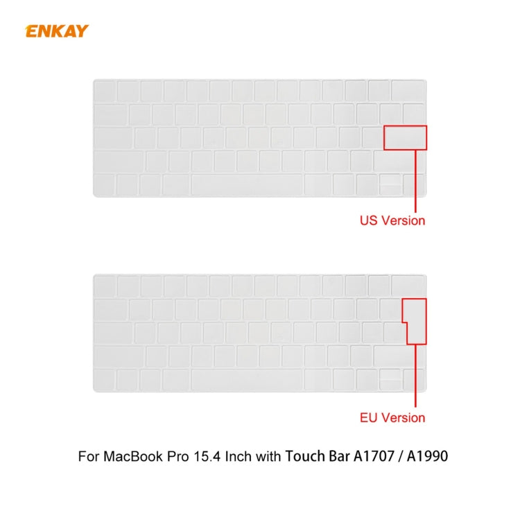 ENKAY 3 in 1 Matte Laptop Protective Case + EU Version TPU Keyboard Film + Anti-dust Plugs Set for MacBook Pro 15.4 inch A1707 & A1990 (with Touch Bar)(Green) - free shipping - PMC Jewellery - Order now!
