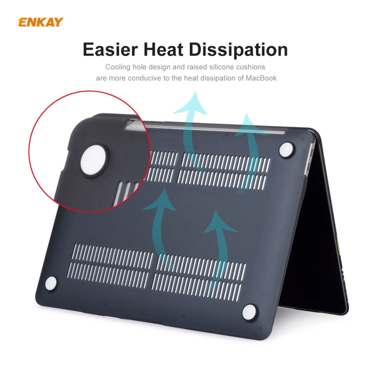 ENKAY 3 in 1 Matte Laptop Protective Case + EU Version TPU Keyboard Film + Anti-dust Plugs Set for MacBook Pro 15.4 inch A1707 & A1990 (with Touch Bar)(Black) - free shipping - PMC Jewellery - Order now!