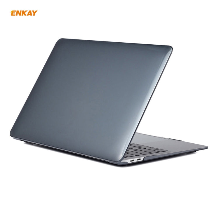 ENKAY 3 in 1 Crystal Laptop Protective Case + US Version TPU Keyboard Film + Anti-dust Plugs Set for MacBook Air 13.3 inch A1932 (2018)(Black) - free shipping - PMC Jewellery - Order now!