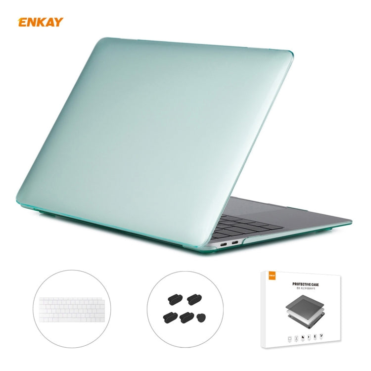 ENKAY 3 in 1 Crystal Laptop Protective Case + US Version TPU Keyboard Film + Anti-dust Plugs Set for MacBook Air 13.3 inch A1932 (2018)(Green) - free shipping - PMC Jewellery - Order now!