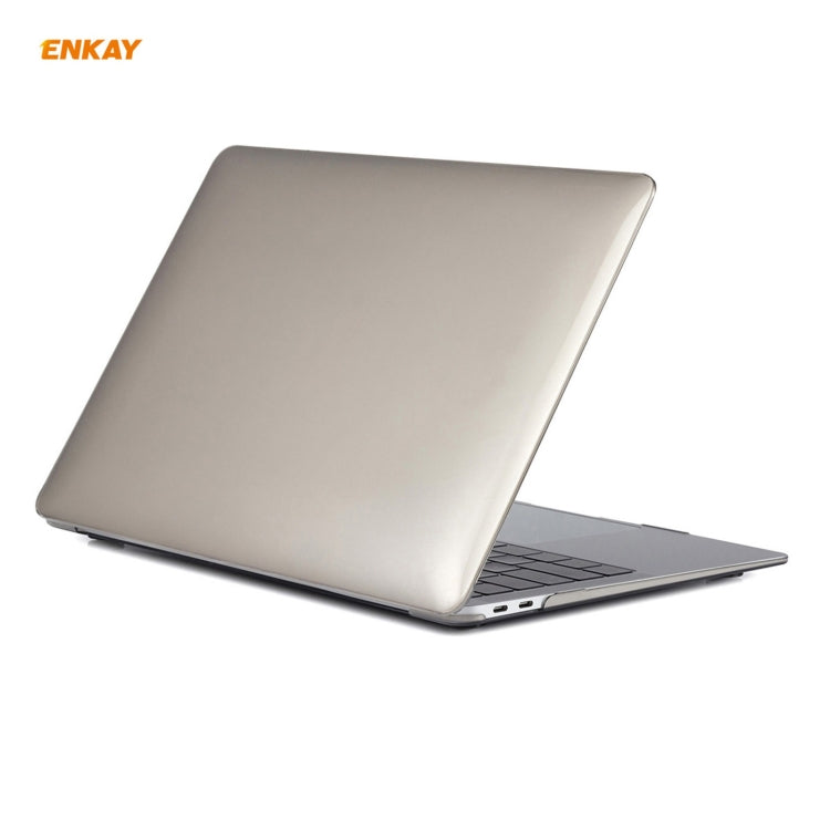 ENKAY 3 in 1 Crystal Laptop Protective Case + US Version TPU Keyboard Film + Anti-dust Plugs Set for MacBook Air 13.3 inch A1932 (2018)(Grey) - free shipping - PMC Jewellery - Order now!