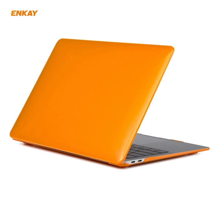 ENKAY 3 in 1 Crystal Laptop Protective Case + US Version TPU Keyboard Film + Anti-dust Plugs Set for MacBook Air 13.3 inch A1932 (2018)(Orange) - free shipping - PMC Jewellery - Order now!