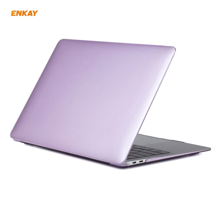 ENKAY 3 in 1 Crystal Laptop Protective Case + US Version TPU Keyboard Film + Anti-dust Plugs Set for MacBook Air 13.3 inch A1932 (2018)(Purple) - free shipping - PMC Jewellery - Order now!