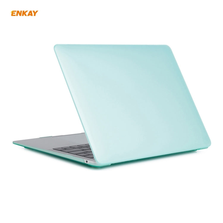 ENKAY 3 in 1 Matte Laptop Protective Case + US Version TPU Keyboard Film + Anti-dust Plugs Set for MacBook Air 13.3 inch A1932 (2018)(Green) - MacBook Air Cases by ENKAY | Online Shopping South Africa | PMC Jewellery | Buy Now Pay Later Mobicred