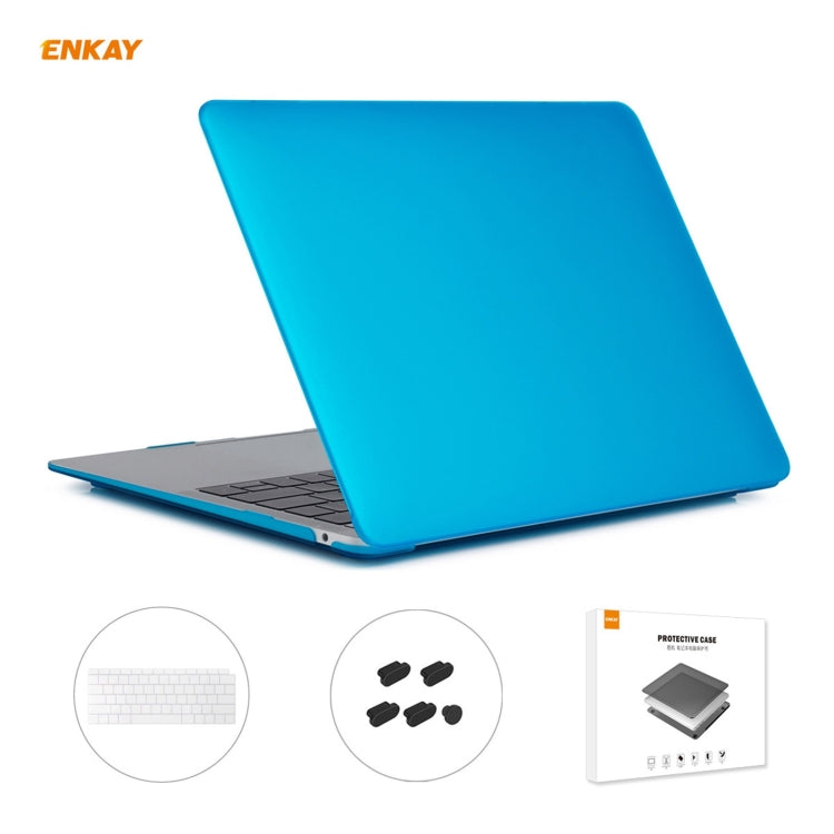 ENKAY 3 in 1 Matte Laptop Protective Case + US Version TPU Keyboard Film + Anti-dust Plugs Set for MacBook Air 13.3 inch A1932 (2018)(Light Blue) - free shipping - PMC Jewellery - Order now!