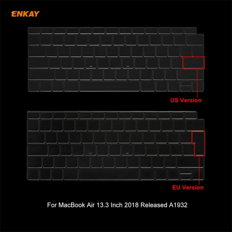 ENKAY 3 in 1 Matte Laptop Protective Case + EU Version TPU Keyboard Film + Anti-dust Plugs Set for MacBook Air 13.3 inch A1932 (2018)(White) - free shipping - PMC Jewellery - Order now!