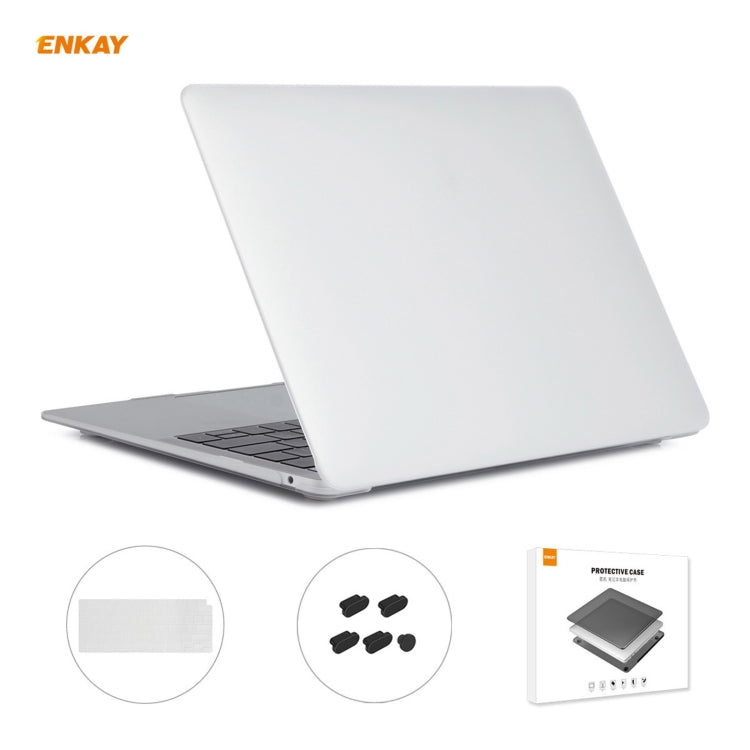 ENKAY 3 in 1 Matte Laptop Protective Case + EU Version TPU Keyboard Film + Anti-dust Plugs Set for MacBook Air 13.3 inch A2179 & A2337 (2020)(White) - free shipping - PMC Jewellery - Order now!