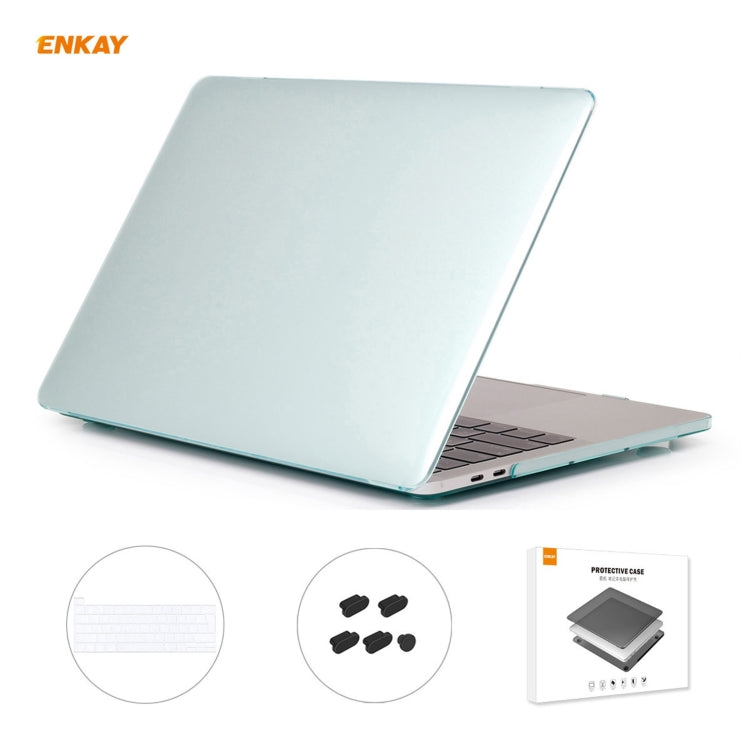 ENKAY 3 in 1 Crystal Laptop Protective Case + EU Version TPU Keyboard Film + Anti-dust Plugs Set for MacBook Pro 13.3 inch A2251 & A2289 & A2338 (with Touch Bar)(Green) - free shipping - PMC Jewellery - Order now!