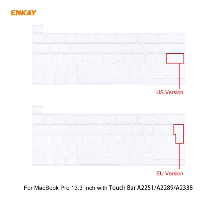 ENKAY 3 in 1 Matte Laptop Protective Case + EU Version TPU Keyboard Film + Anti-dust Plugs Set for MacBook Pro 13.3 inch A2251 & A2289 & A2338 (with Touch Bar)(Grey) - free shipping - PMC Jewellery - Order now!