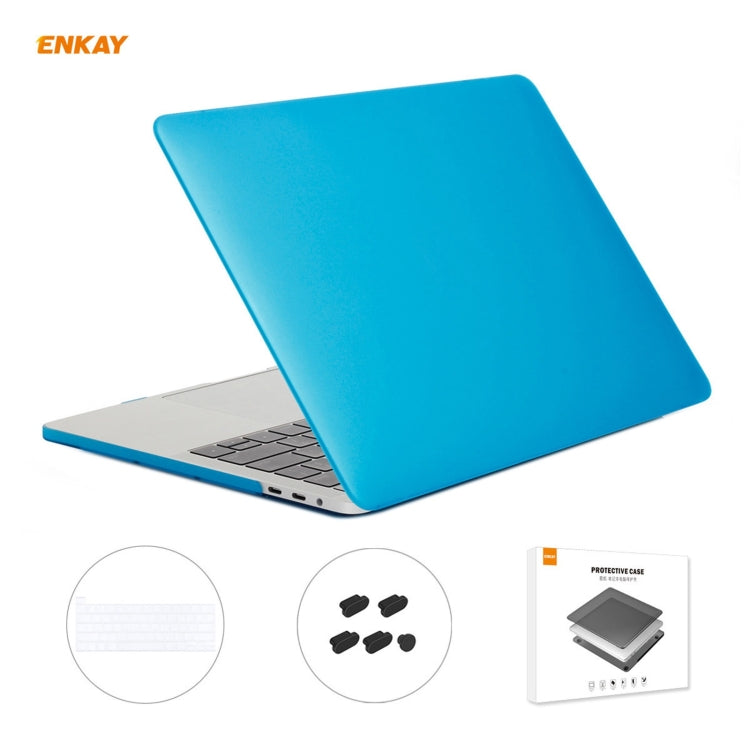 ENKAY 3 in 1 Matte Laptop Protective Case + US Version TPU Keyboard Film + Anti-dust Plugs Set for MacBook Pro 16 inch A2141 (with Touch Bar)(Light Blue) - free shipping - PMC Jewellery - Order now!