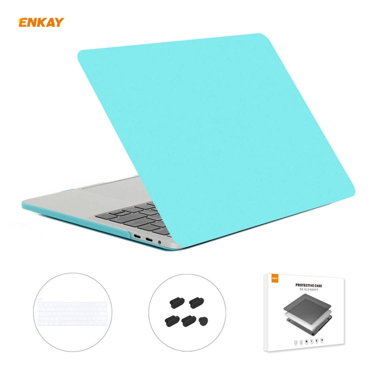 ENKAY 3 in 1 Matte Laptop Protective Case + US Version TPU Keyboard Film + Anti-dust Plugs Set for MacBook Pro 16 inch A2141 (with Touch Bar)(Cyan) - free shipping - PMC Jewellery - Order now!