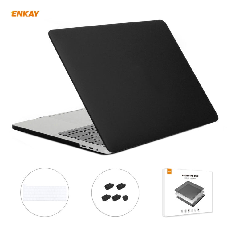 ENKAY 3 in 1 Matte Laptop Protective Case + EU Version TPU Keyboard Film + Anti-dust Plugs Set for MacBook Pro 16 inch A2141 (with Touch Bar)(Black) - free shipping - PMC Jewellery - Order now!