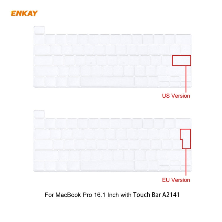 ENKAY 3 in 1 Matte Laptop Protective Case + EU Version TPU Keyboard Film + Anti-dust Plugs Set for MacBook Pro 16 inch A2141 (with Touch Bar)(Dark Blue) - free shipping - PMC Jewellery - Order now!