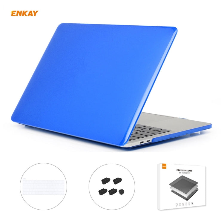ENKAY 3 in 1 Crystal Laptop Protective Case + EU Version TPU Keyboard Film + Anti-dust Plugs Set for MacBook Pro 16 inch A2141 (with Touch Bar)(Dark Blue) - free shipping - PMC Jewellery - Order now!