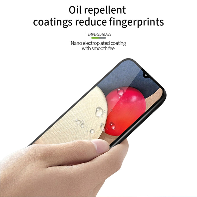 For Samsung Galaxy A02s MOFI 9H 2.5D Full Screen Tempered Glass Film(Black) - Galaxy Tempered Glass by MOFI | Online Shopping South Africa | PMC TechLife