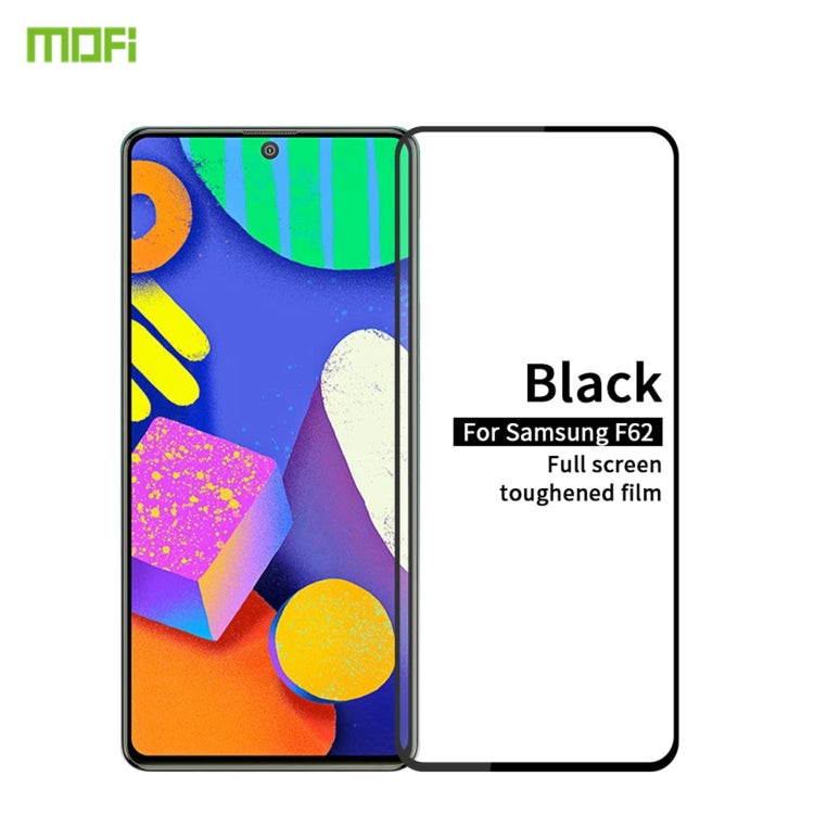 For Samsung Galaxy F62 MOFI 9H 2.5D Full Screen Tempered Glass Film(Black) - Galaxy Tempered Glass by MOFI | Online Shopping South Africa | PMC TechLife | Buy Now Pay Later Mobicred