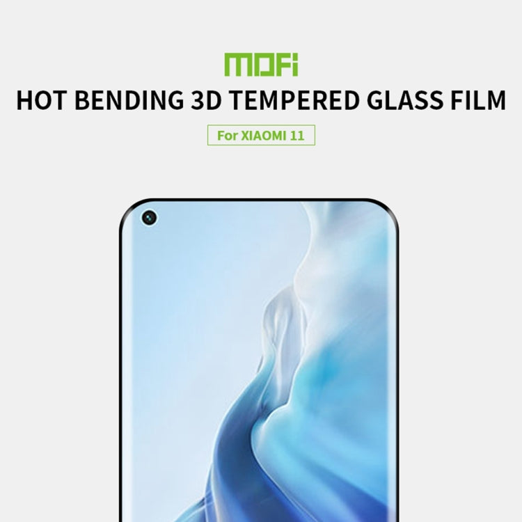 For Xiaomi Mi 11 MOFI 9H 3D Explosion Proof Hot Bending Full Screen Covered Tempered Glass Film(Black) - free shipping - PMC TechLife - Order now!