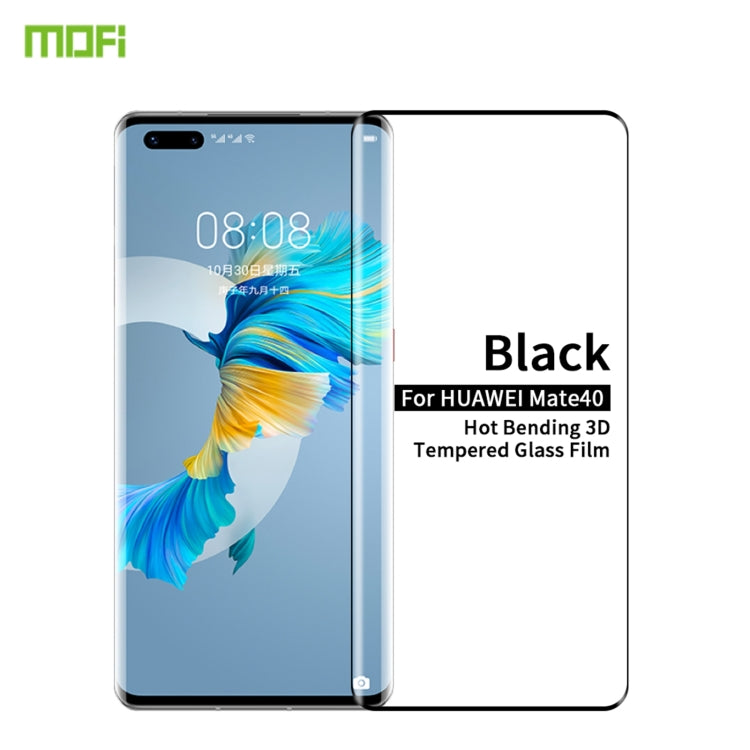 For Huawei Mate 40 MOFI 9H 3D Explosion Proof Hot Bending Full Screen Covered Tempered Glass Film(Black) - Huawei Tempered Glass by MOFI | Online Shopping South Africa | PMC TechLife | Buy Now Pay Later Mobicred