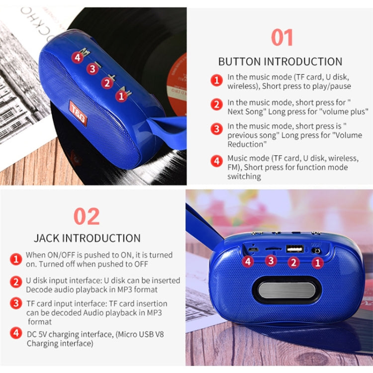 T&G TG173 TWS Subwoofer Bluetooth Speaker With Braided Cord, Support USB / AUX / TF Card / FM(Silver) - free shipping - PMC Jewellery - Order now!